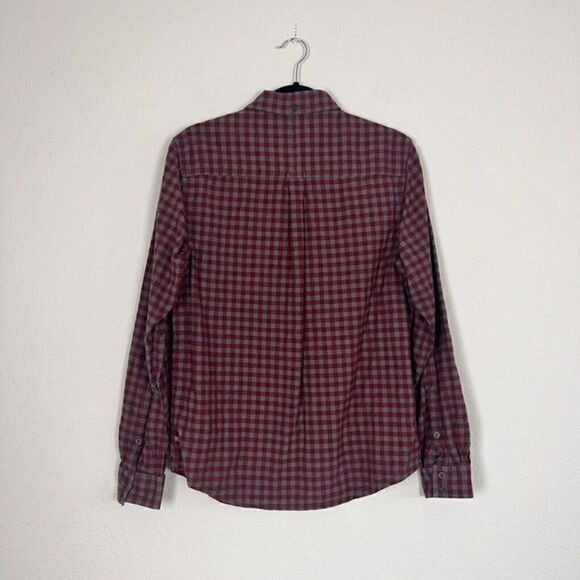 Mens TOAD & CO. Cotton Shirt Button-Down Size Small Red & Gray Plaid - Picture 2 of 12